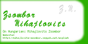 zsombor mihajlovits business card